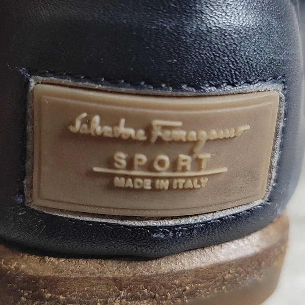 Salvatore ferragamo Ganachi navy leather driving loafers/shoes size 7 - Picture 9 of 16